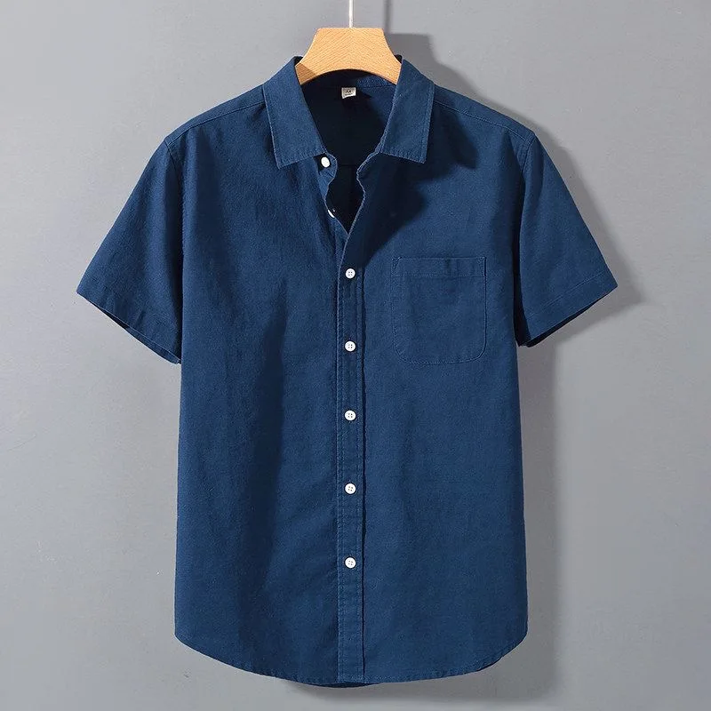 

Cotton Linen Short Sleeve Shirt Chinese Style Loose Casual Men's Clothing Vintage Tang Suit Linen Chinese Collar Shirt Jacket