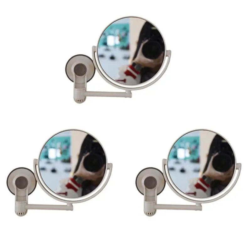 

PZHI-3X Bath Mirror Cosmetic Mirror 1X/3X Magnification Suction Cup Adjustable Makeup Mirror Double-Sided Bathroom Mirror