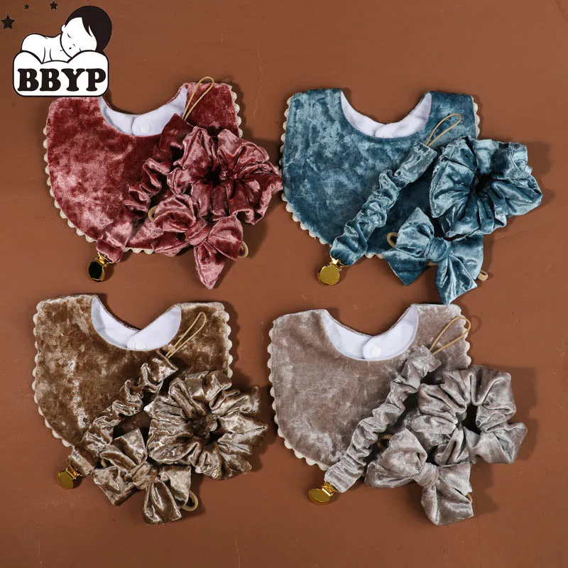 

Набор из 4 предметов: мягкие банты для волос с цветами, 100% хлопок, гипоаллергенные детские одеяла, цветные детские пледы, хлопковые нагрудники