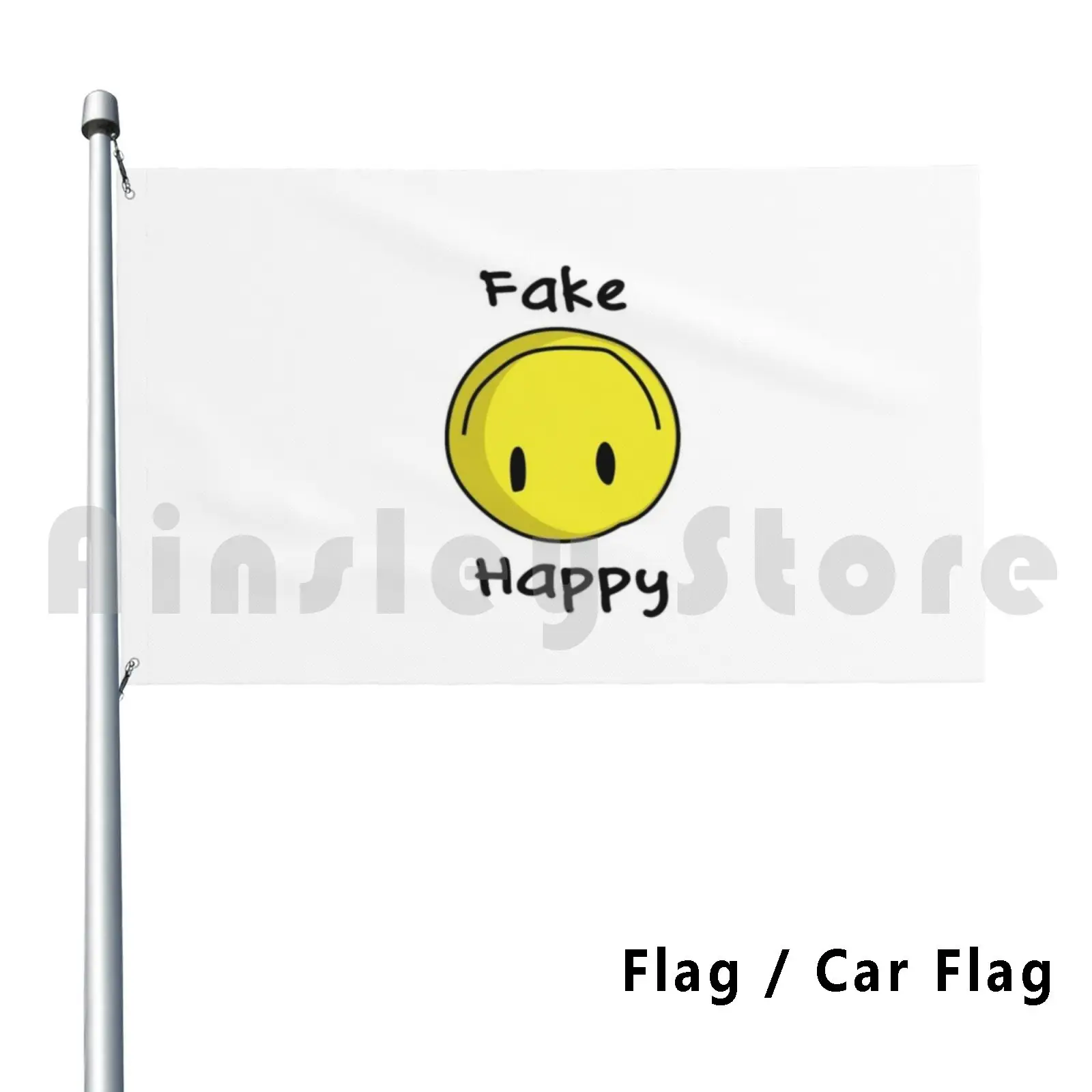 Fake Happy Outdoor Decor Flag Car Flag Fake Happy Paramore Fake Smile Smile Meme Smile Funny Paramore Art Fake