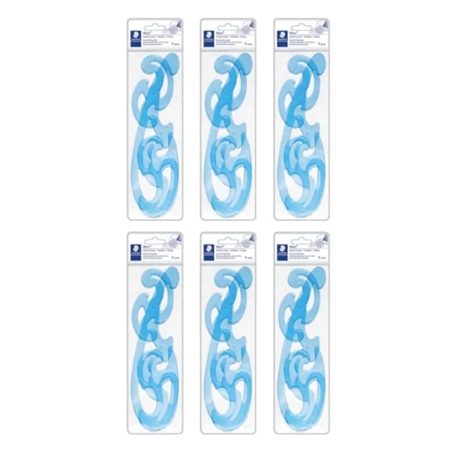 

Mars Professional French Curve Design Ruler Set for Pattern Making 2-Pack 6 Sets of 3 pcs 3 Essential A B C Shapes Blue Transpa