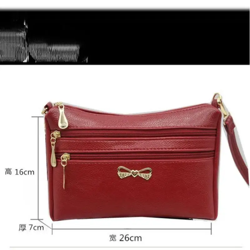 Women's Square Bag Shoulder Bags New Fashion Middle Aged Mom Crossbody Bags Small Square Bag Leisure Versatile Zipper Bags ﻿