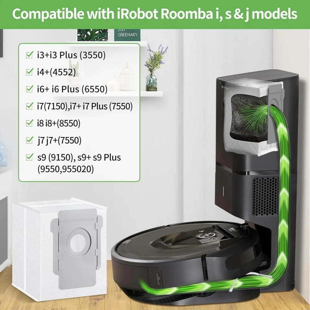 RALCA-مناسبة لملحقات آلة كنس Irobot I7 + I3 I4 + I6 + E5 E6 S9 J7 ملحقات روبوت كنس كيس لجميع الغبار