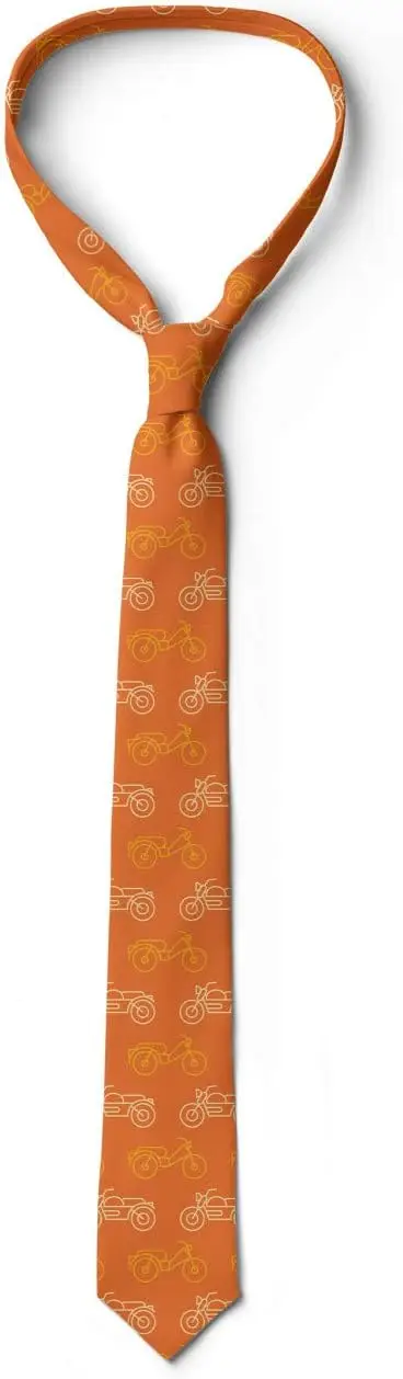 Orange Bike Motorcycle Multicolor Modern Men's Tie Print One Size Men Gift Soft and Comfortable Not Easily Deformed