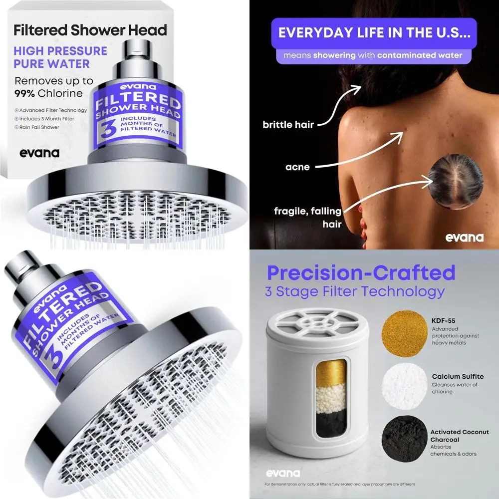 Filtr prysznicowy o wysokiej czystości - usuwa 99% chloru, metali ciężkich - akcesoria łazienkowe - głowice prysznicowe - wykończenie chromowane