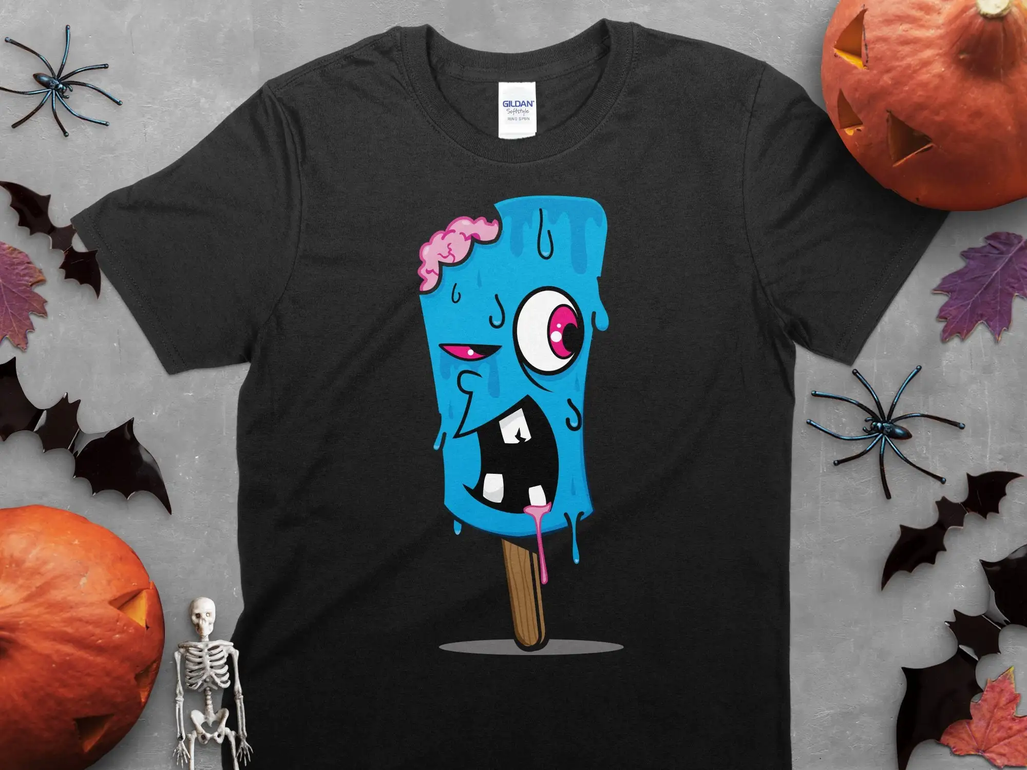 Zombie Ice Cream 2 Men'S Spooky T Shirt Halloween Urban Streetwear For Him Idea Present