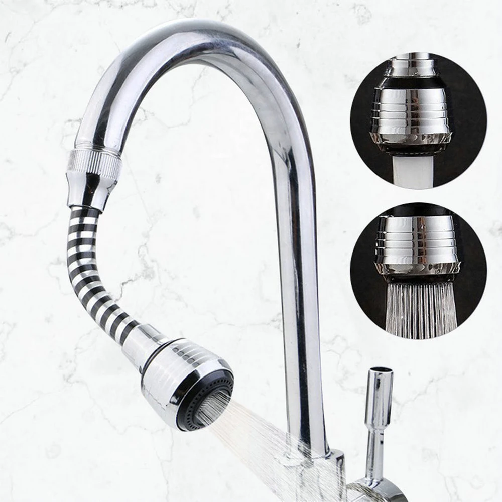 Splash Proof PVC Black Thread Long Threaded Installation Splash Proof Head Pressurized Soft Foaming Device Kitchen Faucet