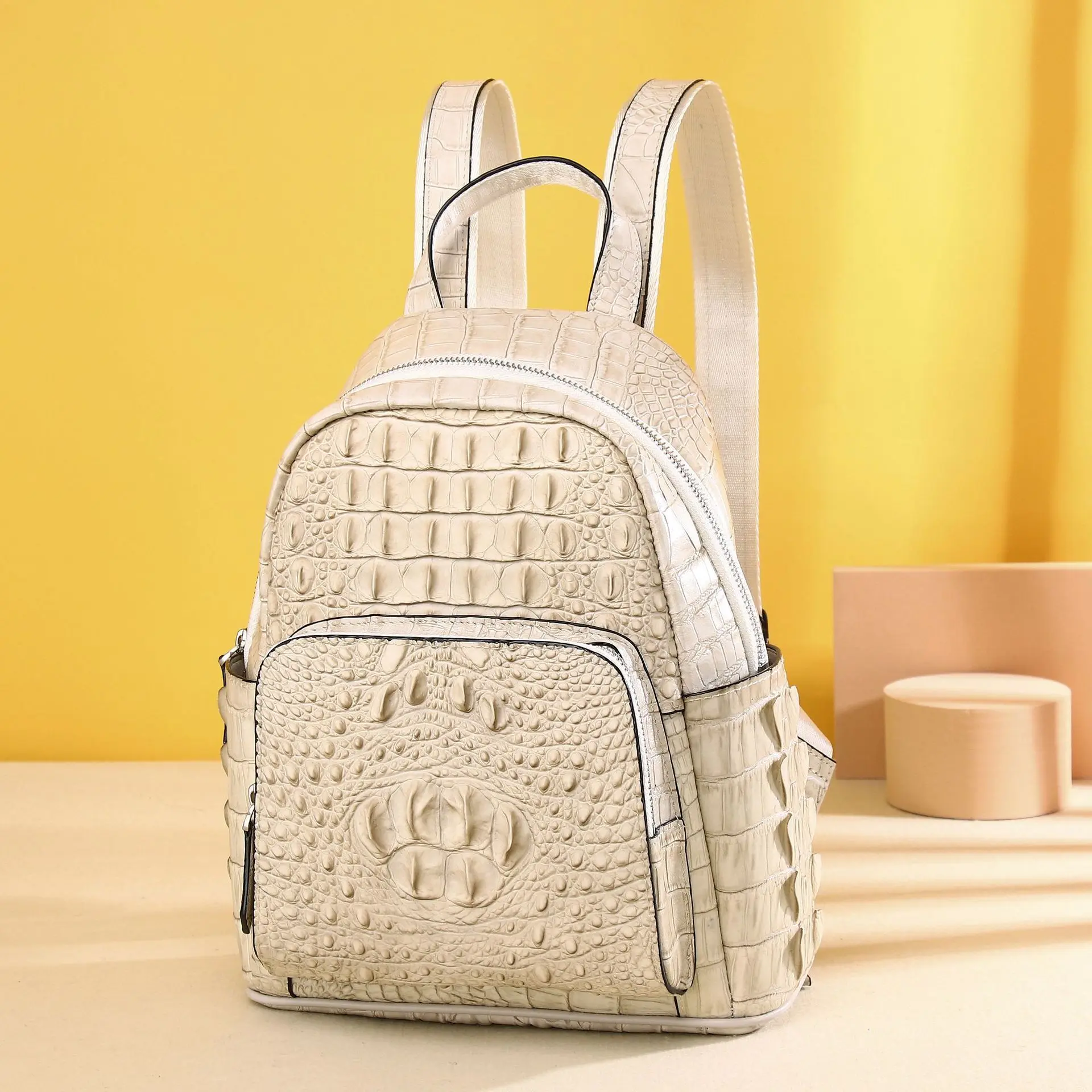 Crocodile Bone Pattern Outdoor Fashion Girls Backpack Large Capacity Women's Bag Leather Backpack рюкзак женский сумка женская