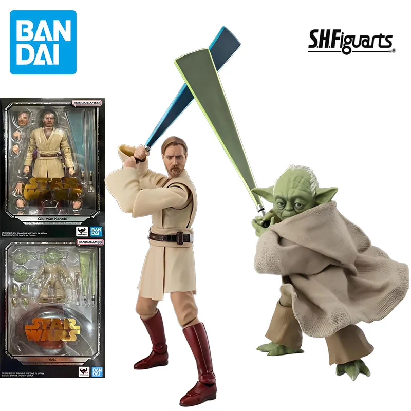 BANDAI Oryginalny ZESTAW MODELARSKI GUNDAM SHF Obi-Wan Kenobi Yoda Figurka Akcji Anime Model do Składania Zabawki Modelarskie Prezenty dla Chłopców Kolekcjonerskie