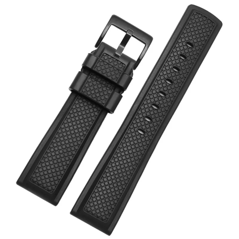 WatchBands for Seiko Breitling Wanguo Fluorine Rubber Watch Band Men Waterproof Watch Strap Bracelet Female Accessories