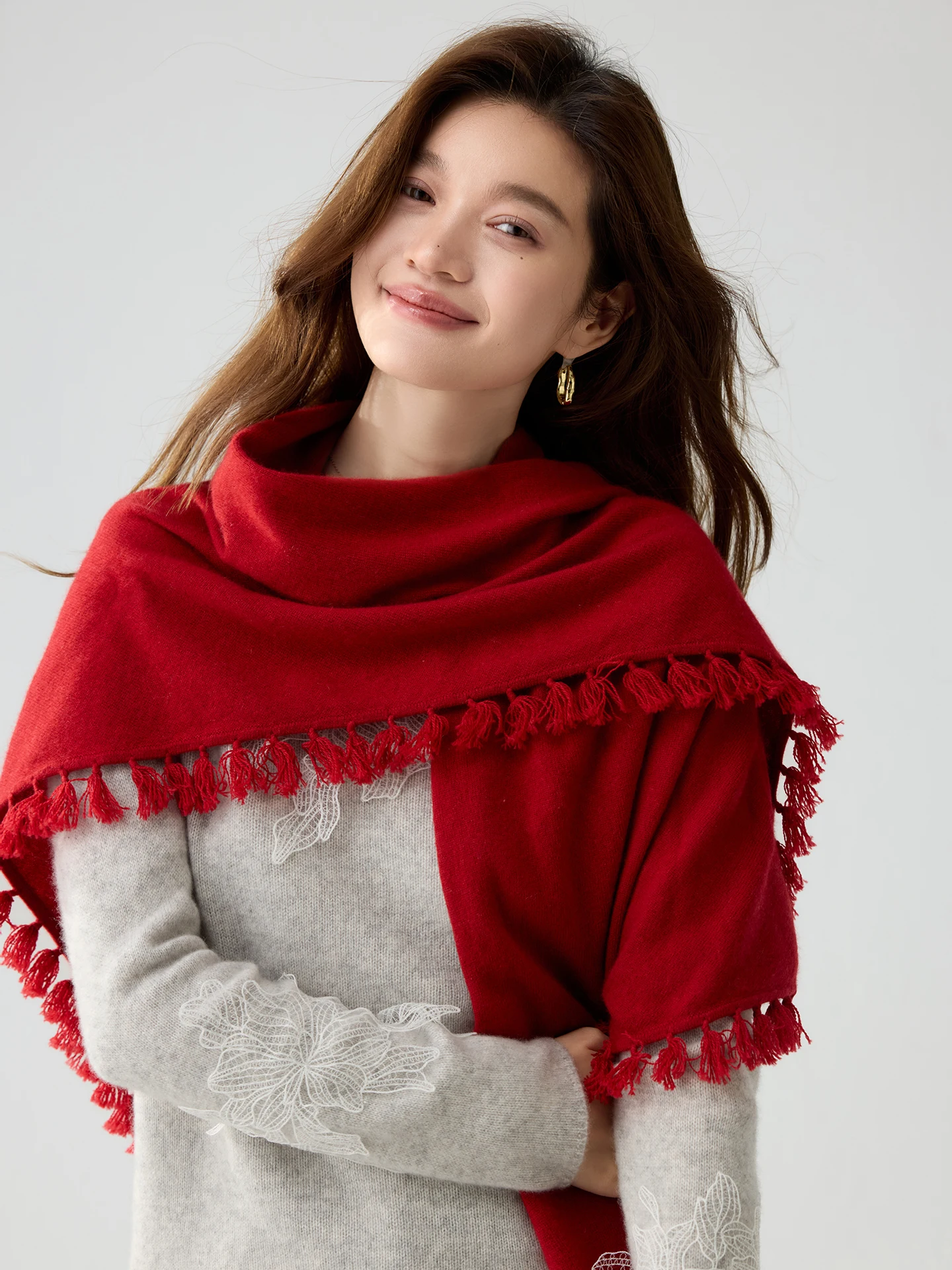 ผ้าคลุมไหล่แคชเมียร์ 100% สไตล - Winter Clothing Ladies บทวิจารณ์และราคา