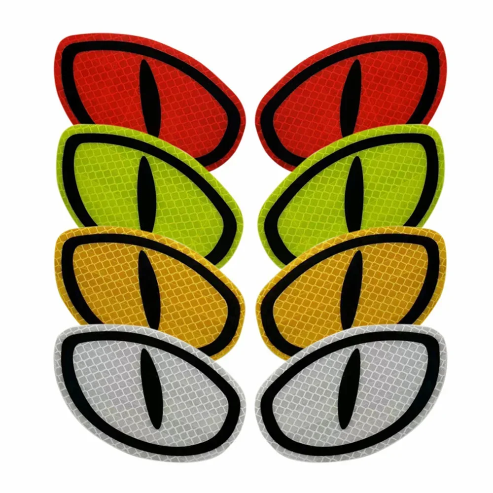 2Pcs Car Reflector Sticker Night Driving Safety Decal for Auto Truck Motorcycle Trailer Cat-eye Reflective Safety Warning Tape