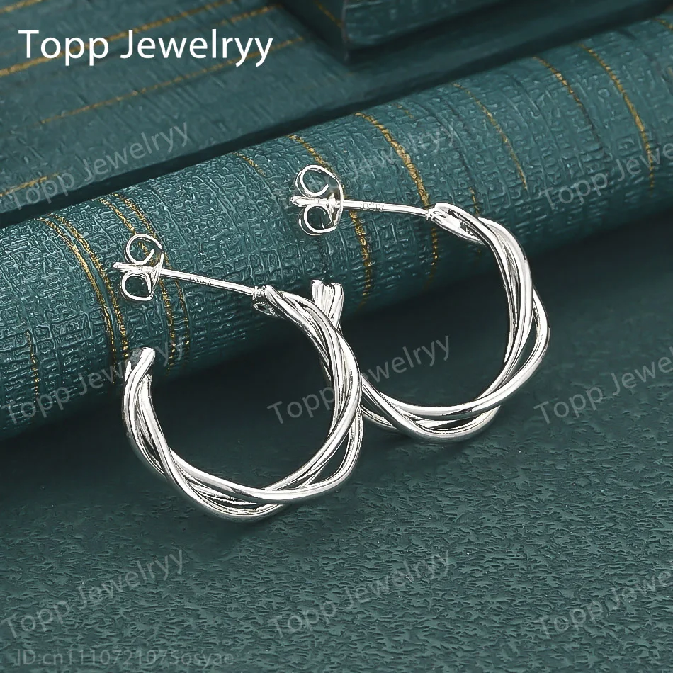 

Charm 925 Sterling Silver Exquisite Cross Earrings Fashion Women's Jewelry Wedding Gift Accessories