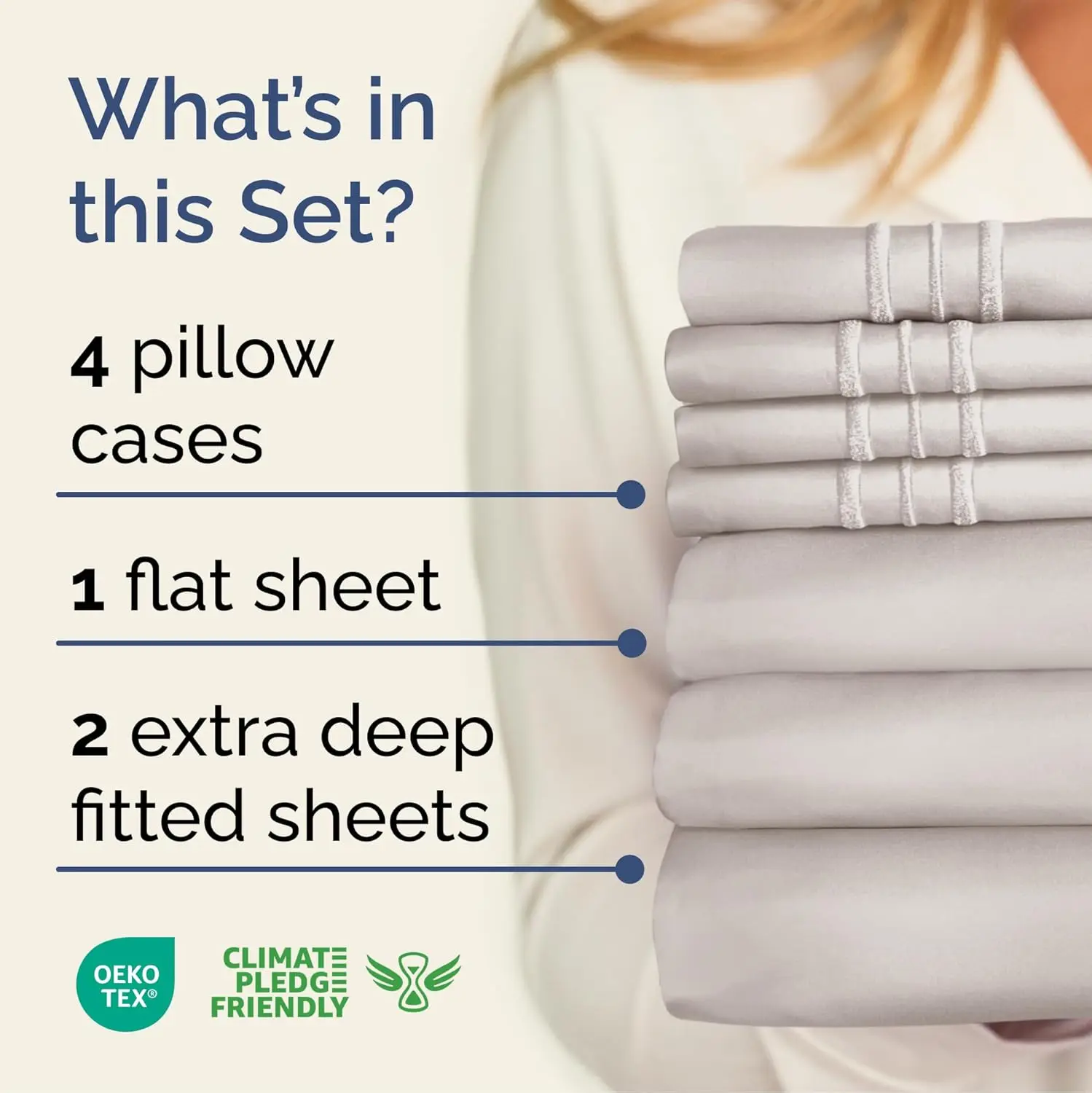 Extra Deep Split King Sheet Set - 7 Piece Breathable & Cooling Sheets - Hotel Luxury Bed Sheets Set - Easy Fit - Soft, Wrinkle