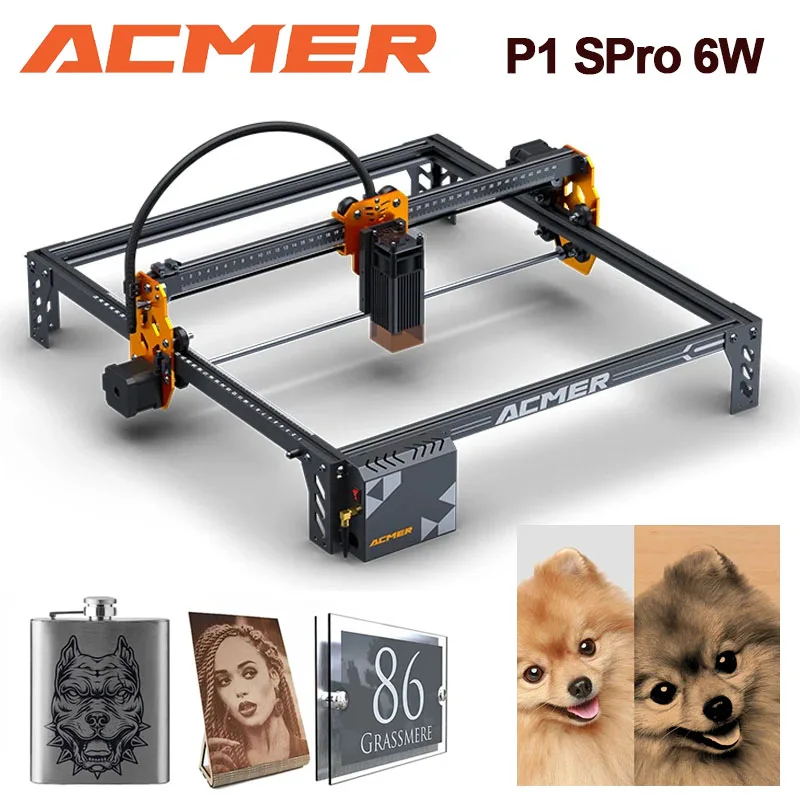 

ACMER P1 SPro 6W Laser Engraver machine 32bit GRBL Wifi autonomous control laser cutting machine for metal wood