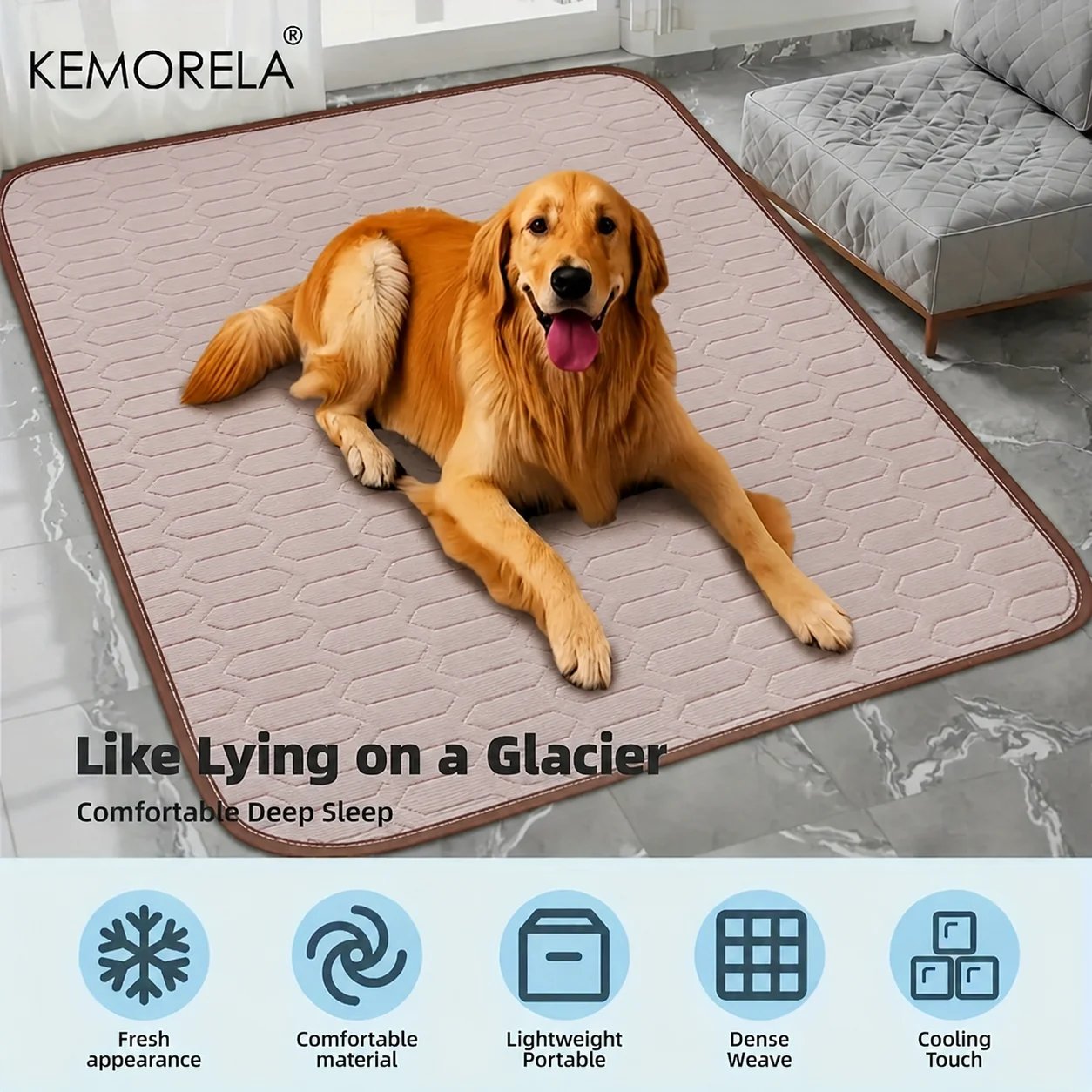 Tapete Refrescante de Verão para Cães e Gatos, Manta Respirável para Sofá, Cama Lavável para Cães de Pequeno, Médio e Grande Porte