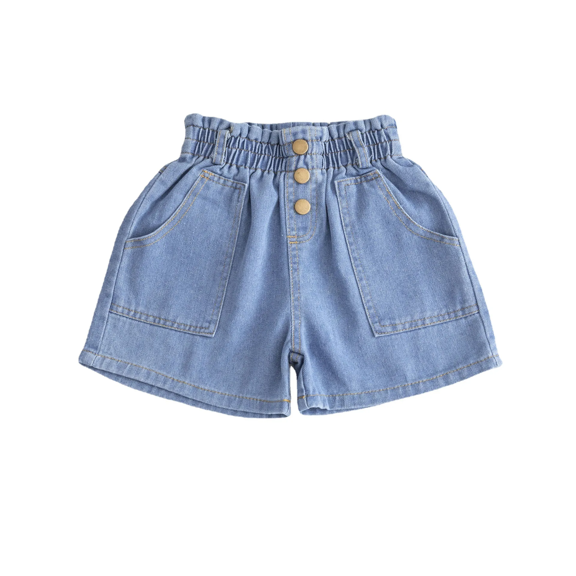 New Summer Kids Short Denim Shorts For Girls Fashion Girl Short Princess Jeans Children Pants Girls Shorts Flower Girls Clothing