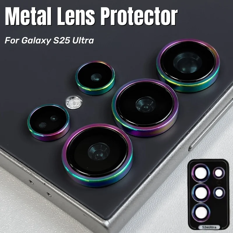 Legierung Ring Objektiv Glas Für Samsung Galaxy S24 Ultra S24 + S25 Plus Metall Kamera Schutz Für galaxy S24ultra s24 FE Zurück objektiv Kappe