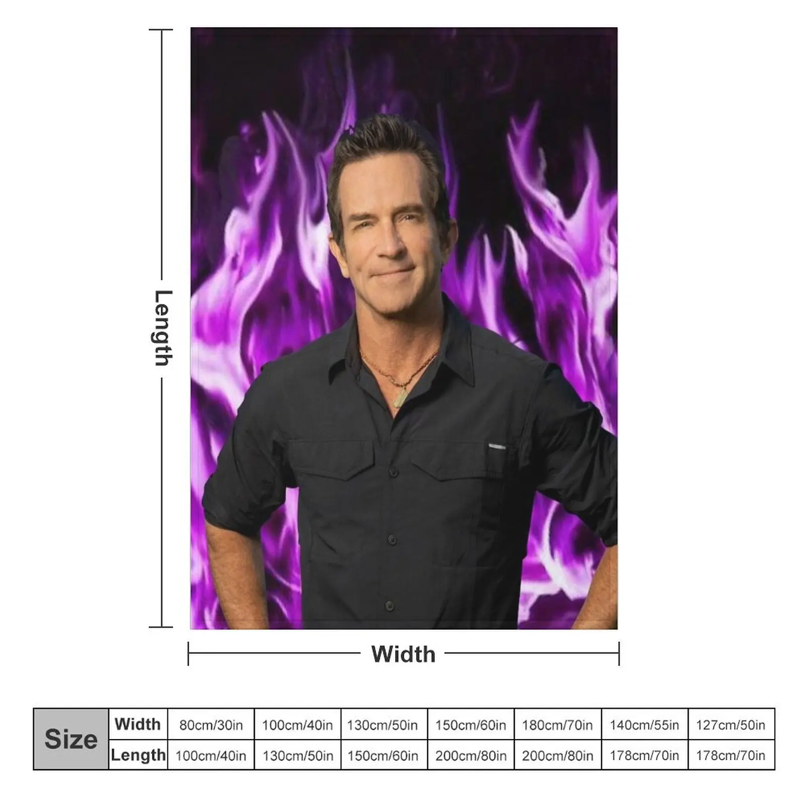 Jeff Probst On Fire Mode Purple Yrs22 Throw Blanket Blankets For Bed cosplay anime Blankets For Baby Personalized Gift Blankets