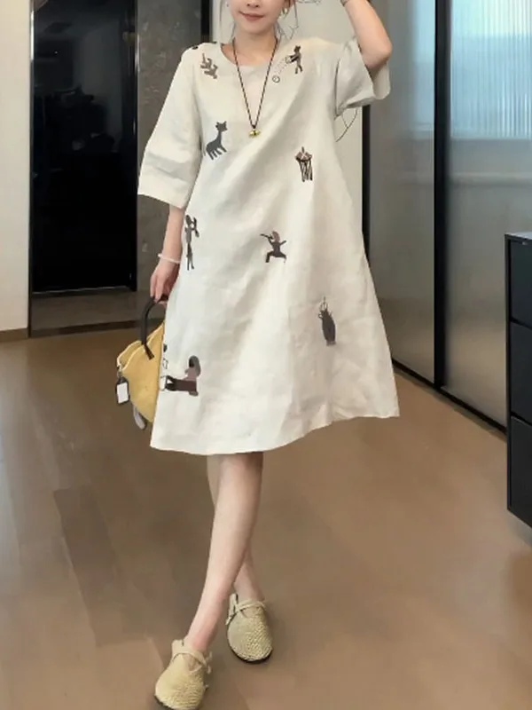 Ele brodé Midi Dr femmes grande taille Design Sensation minceur a-ligne jupe trajet Sle Version coréenne