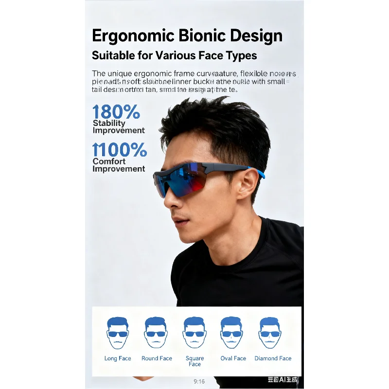 نظارات ذكية جديدة للذكاء الاصطناعي لركوب الدراجات في الهواء الطلق - مكالمة بلوتوث متعددة الوظائف، تشغيل الموسيقى، ترجمة متزامنة بالذكاء الاصطناعي، Hi-Fi 5D #1