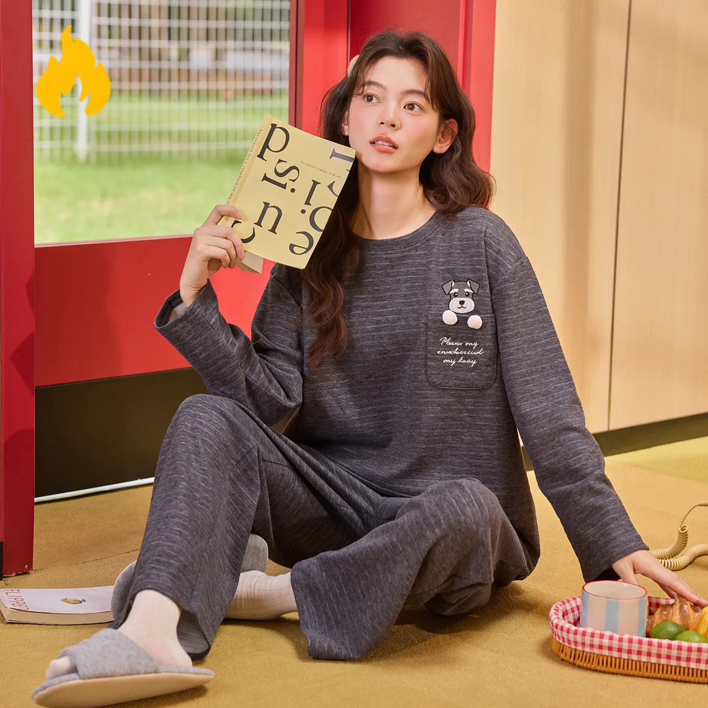 Thermal Fleece Pajamas Set for Ladies 2026 New Arrival Sleepwear Autumn and Winter Warm Nightwear Mujer Pijamas Outdoor Homewear