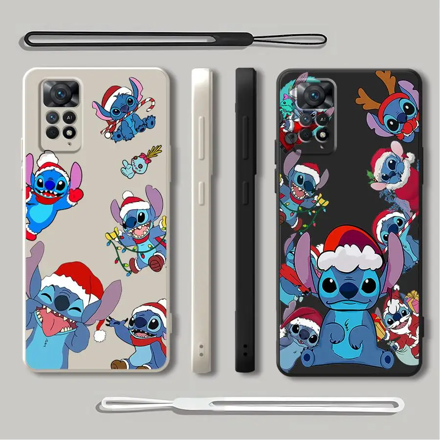 Disney Stitch Christmas Case for Xiaomi Redmi Note 12s 11s 10 14 Pro Plus 13 12 ProPlus 10 11 Pro 10Lite Soft Cover