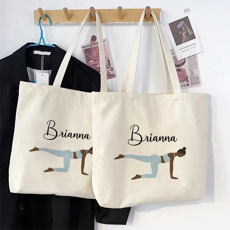 Nome personalizzato Calzini per pilates Tote Bag Organizer Borsa da viaggio di grande capacità Borse a tracolla portaoggetti multiuso Borsa per la spesa regalo