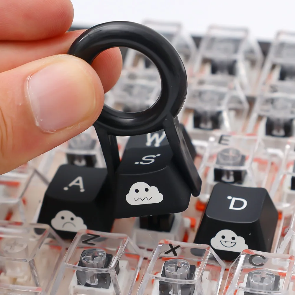 น่ารัก Emo Backlight Keycaps ชุด WASD ลูกศรทิศทางปุ่มสีดํา Broadside แสงคีย์สําหรับแป้นพิมพ์เครื่องกลสําหรับ MX Switch