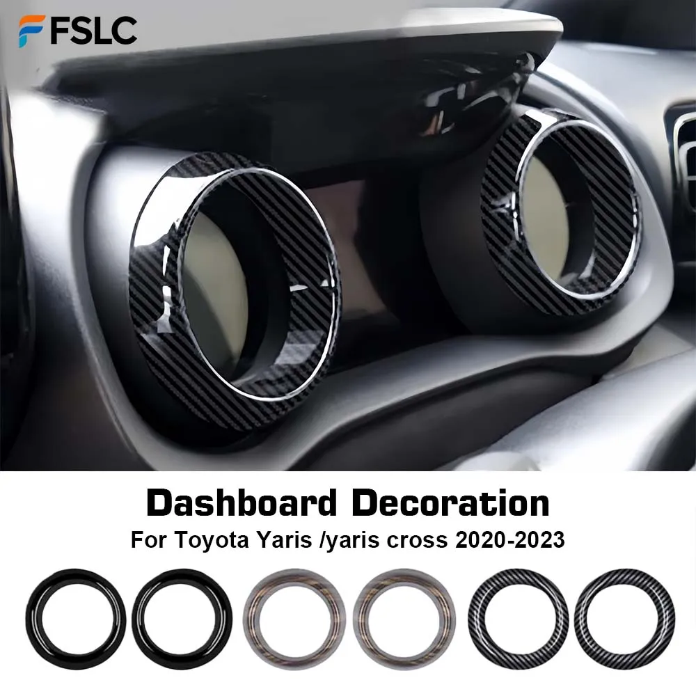 

⭐Genuine⭐ For Toyota Yaris Yaris Cross 2020-2023 ABS CarbonFiber Car Front Dashboard Instrument Meter Circle Cover Decoration