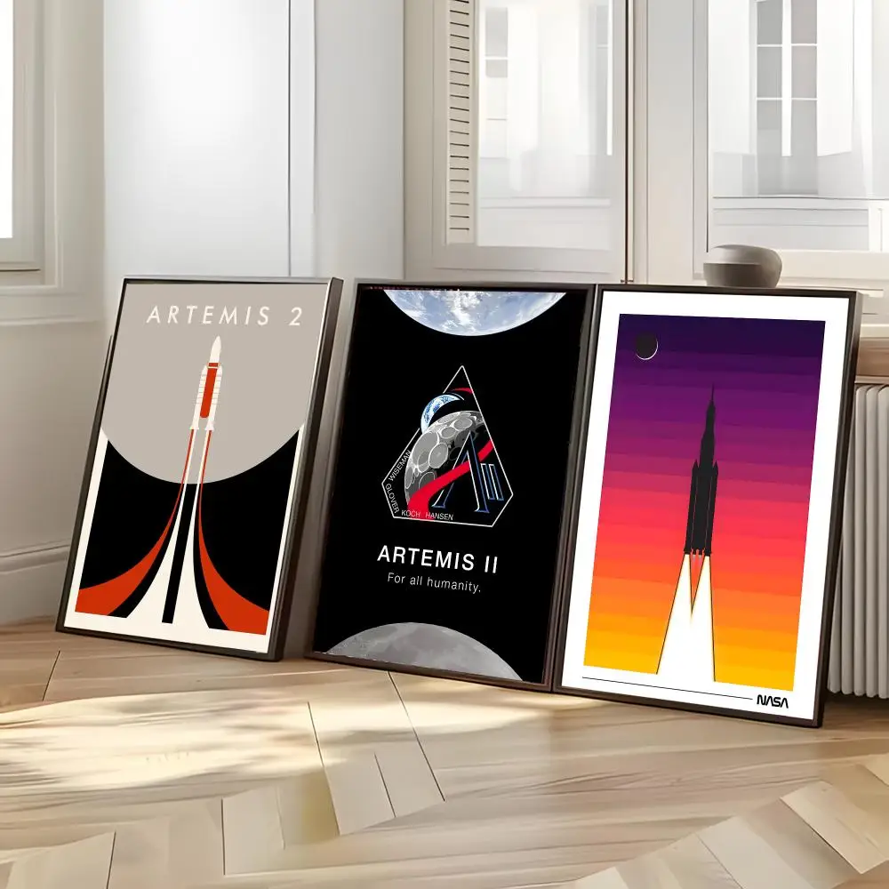 Spacecraft Mission Artemis II Poster Distinct Home Decor Concepts Chic Indoor Art Pieces