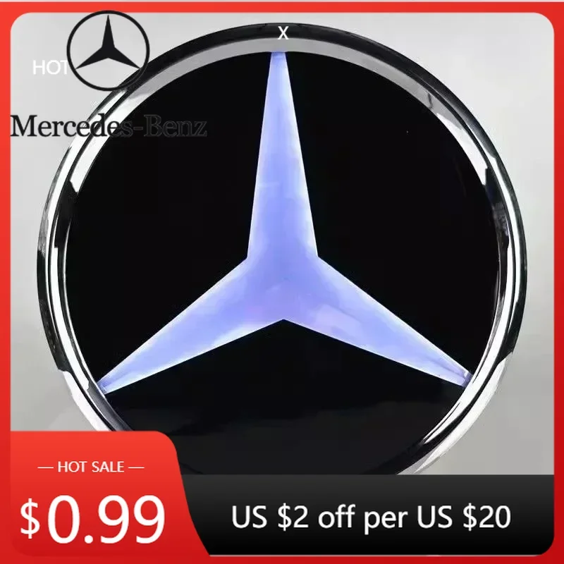 

Hot Car Sticker 3D LED Badge Car Front Grill Logo Light For Mercedes Benz W213 E-Class Emblem Luminous Decorative Light