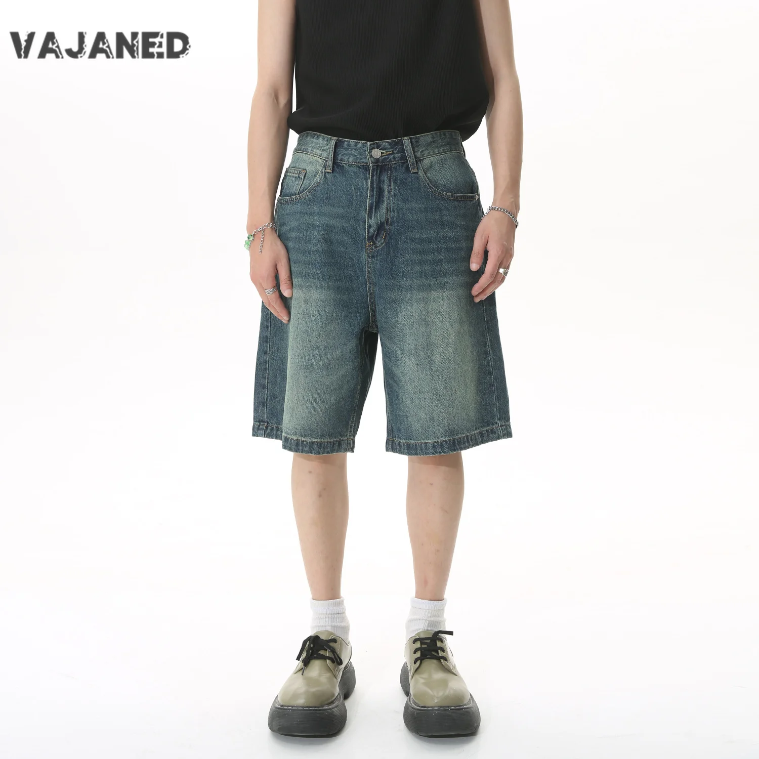 

VAJANED 9 colors jeans summer American high street men's straight loose denim shorts cleanfit cityboy Y2K baggy cotton jorts