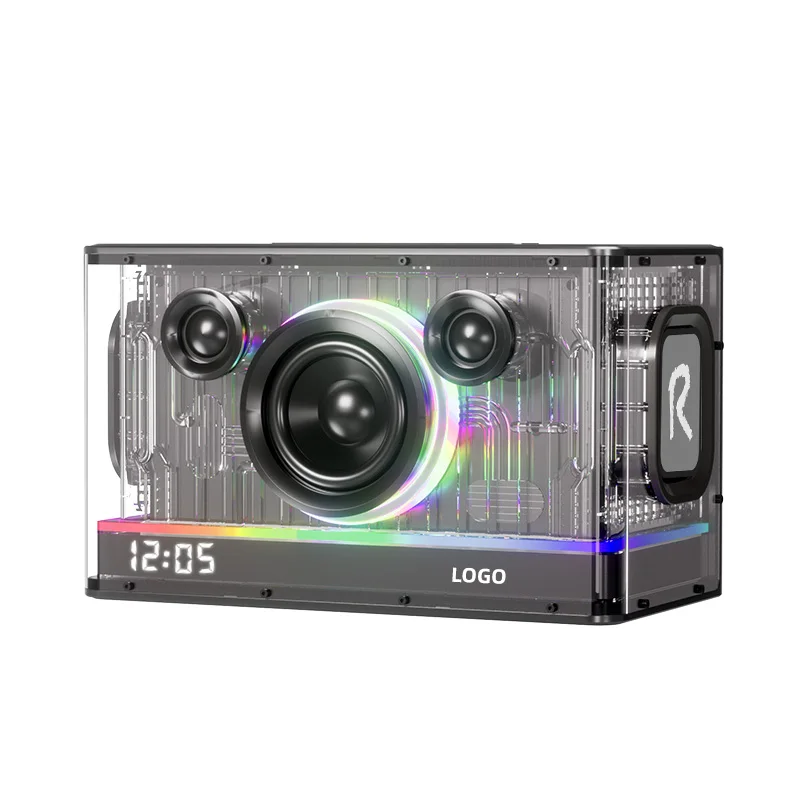 

NEW 45W Digital BT5.3 Portable Speaker, Subwoofer, RGB Lighting, Smart Clock, TWS, HIFI Sound Quality For Home Theatre System