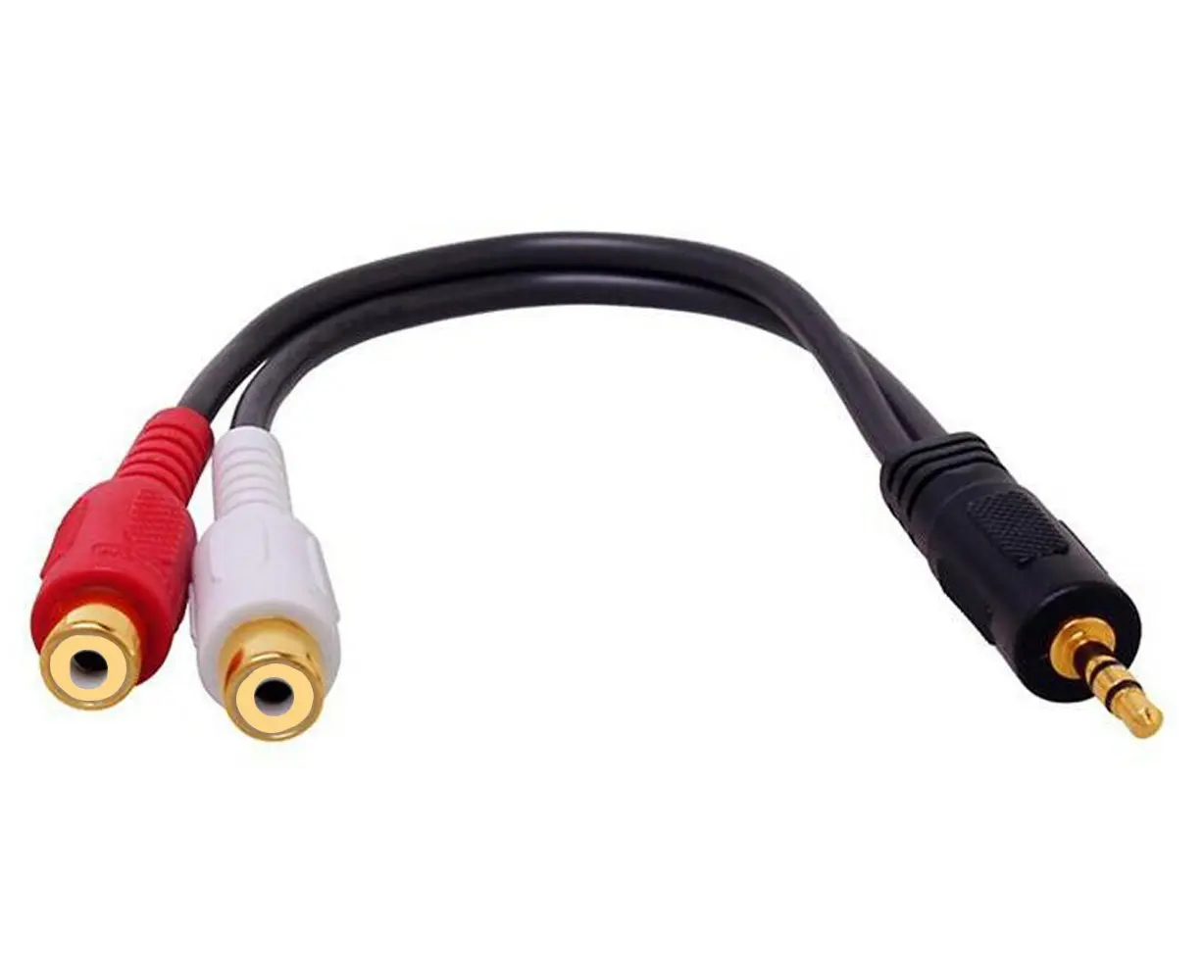 Adaptateur de convertisseur de câble audio stéréo RCA, Jack mâle vers 2 RCA femelle, 3.5mm, haute qualité