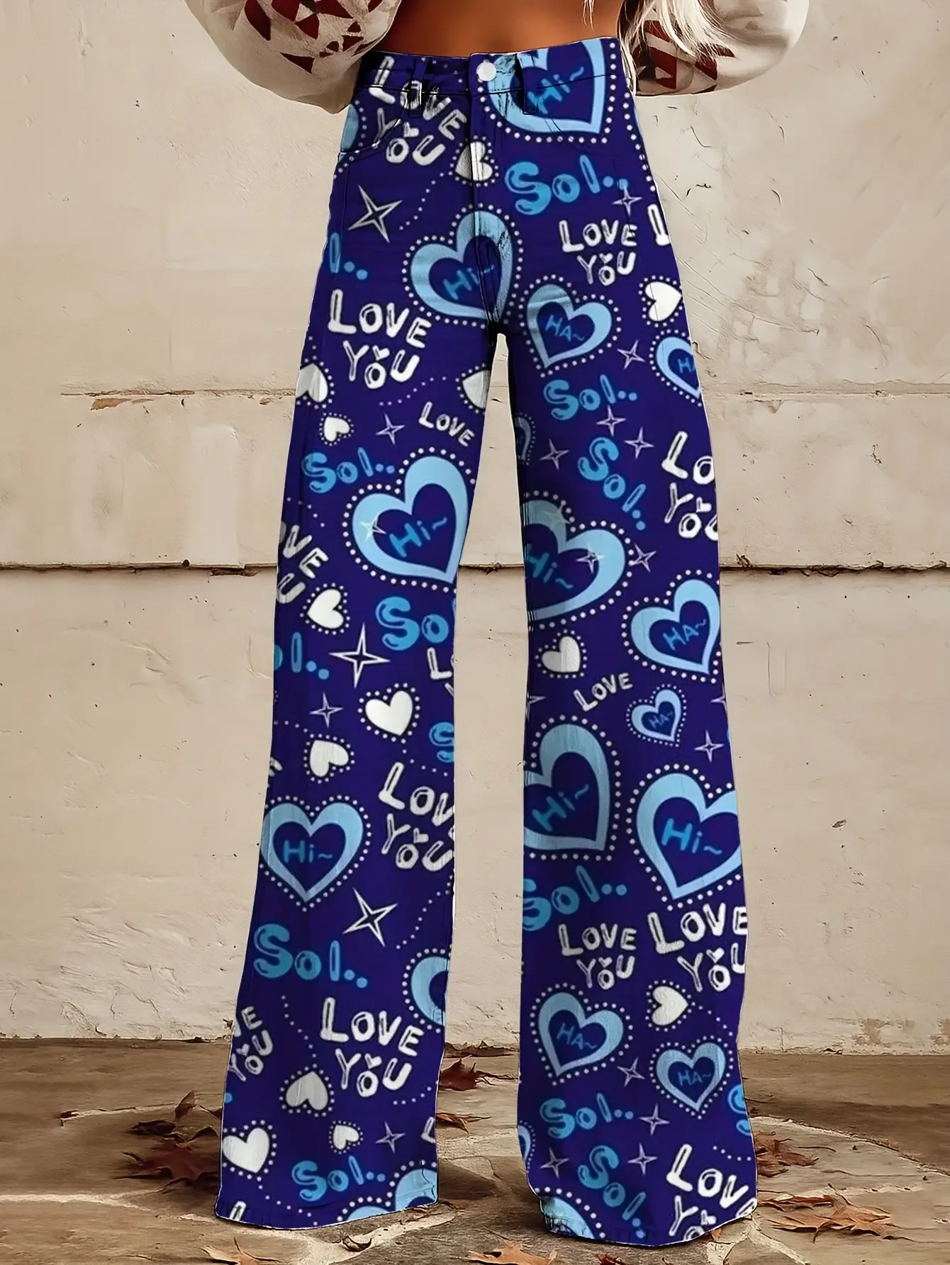 2026Women's slim fit wide leg flared pants, Machine Washable Retro Western Style Four Seasons Pants