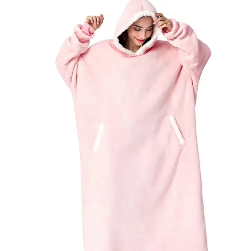 Ultra-Soft Oversized Hooded Blanket Allergy-Friendly Flannel Machine Washable Perfect For Lounging Dropshipping