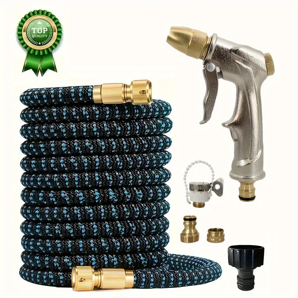 

Expandable Rubber Garden Hose Retractable Design Lightweight No-Kink Leak-Proof Durable Connectors Outdoor Watering Fits