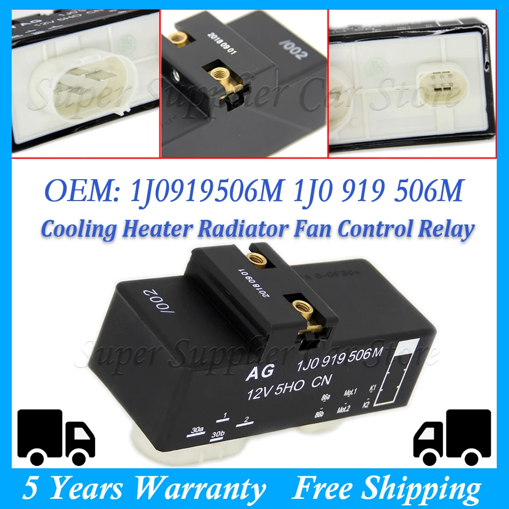 

For Audi A3 S3 VW Polo Bora Golf Seat Ibiza Car Radiator Cooing Heater Fan Relay Switch 1J0919506M 1J0 919 506M 1J1 919 506 M