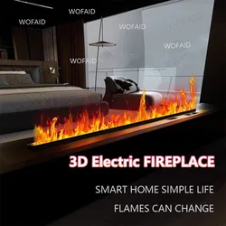 3D Embedded Atomized Fireplace RGB For Bar Villa Electronic Fireplace With TV Stand Simulated Charcoal Colorful Flame Humidifier