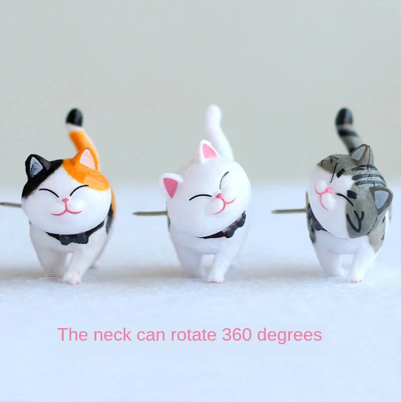 5pcs /set Cute Cat Shape Push Pins Decorative Map Thumb Tacks Pin Message Cork Board Furniture Nail Thumbtack Binding Stationery