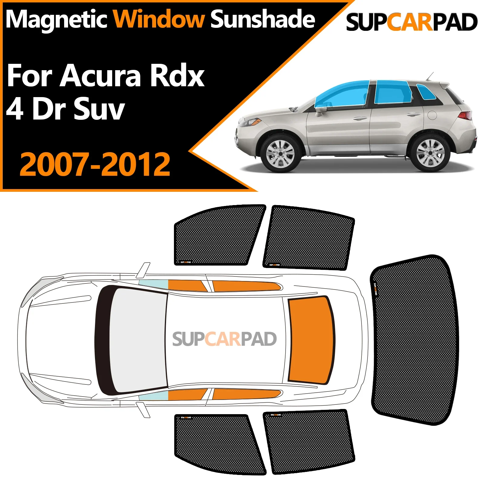 

Custom Car Window Sunshade For Acura RDX 4 Dr Suv 2007-2012 Magnetic Curtain Mesh Front Windshield Frame Curtain