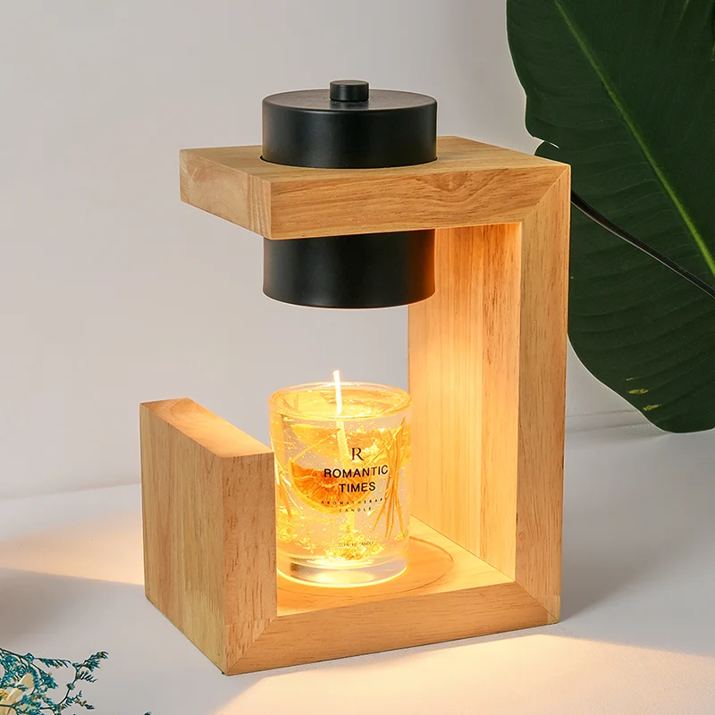 

Candle Warmer Lamp Aromatherapy Wax Table Bedroom Wood Nordic Melting Timing 110V/230V Indoor Lighting Lights