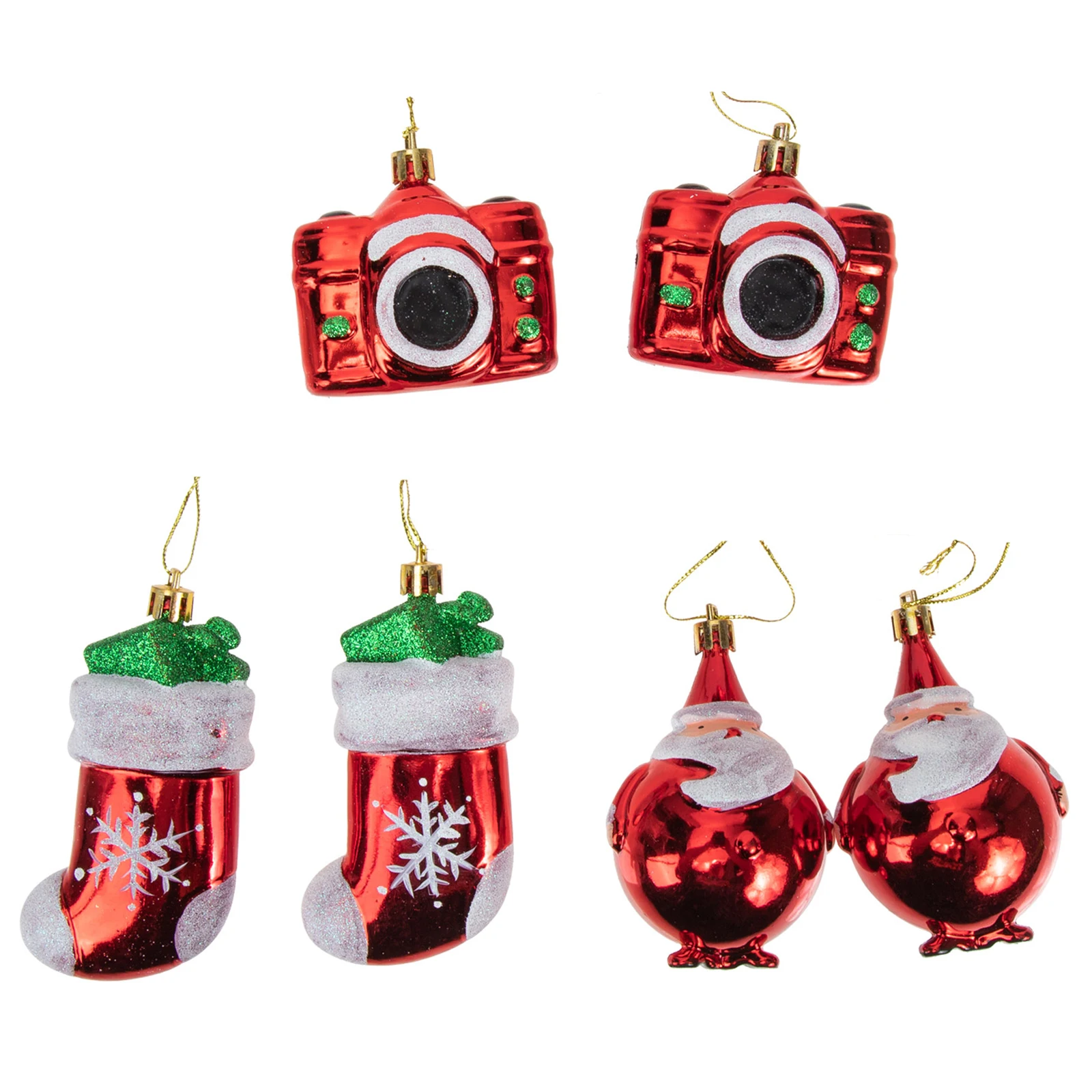 

6 Pcs Christmas Plastic Hanging Decorations Tree Ornament Mini Trees Decorative Pendants、