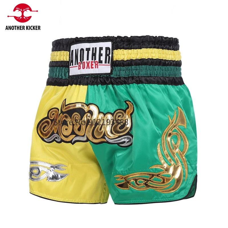 Muay Thai Shorts Kids Adults Thailand Embroidery Kickboxing Fight Kick Boxing Pants Martial Arts Grappling Sparring Uniform