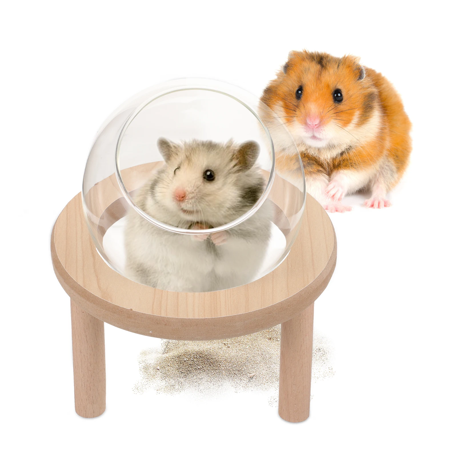 

Transparent Glass Hamster Container 10cm Bathing Accessories Lightweight Cage Box Small Pet Bathtub Safe For Playing Easy
