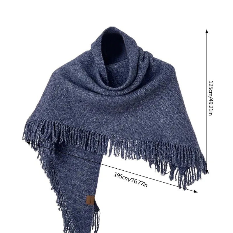 Unisex Tassels Knitted Scarf Light weight Scarves Warm Winter Neck Accessory