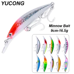 YUCONG 1PC Heavy Sinking Minnow Lure 9cm-16.5g Trolling Fishing Bait Silent Hard Wobbler Sinking Jerkbait duro cebo leurre Isca