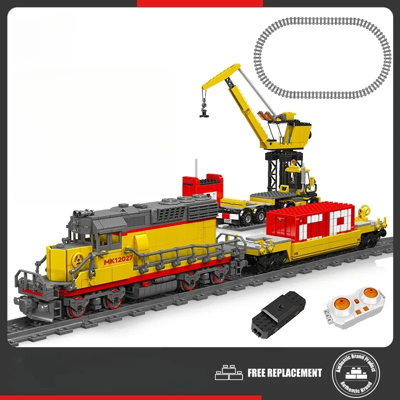 Rail Trains MOC EMD SD40-2 Diesel Locomotive Train Railway Model 1170PCS Building Blocks Brick Puzzle Toys for Kids Boys Gift