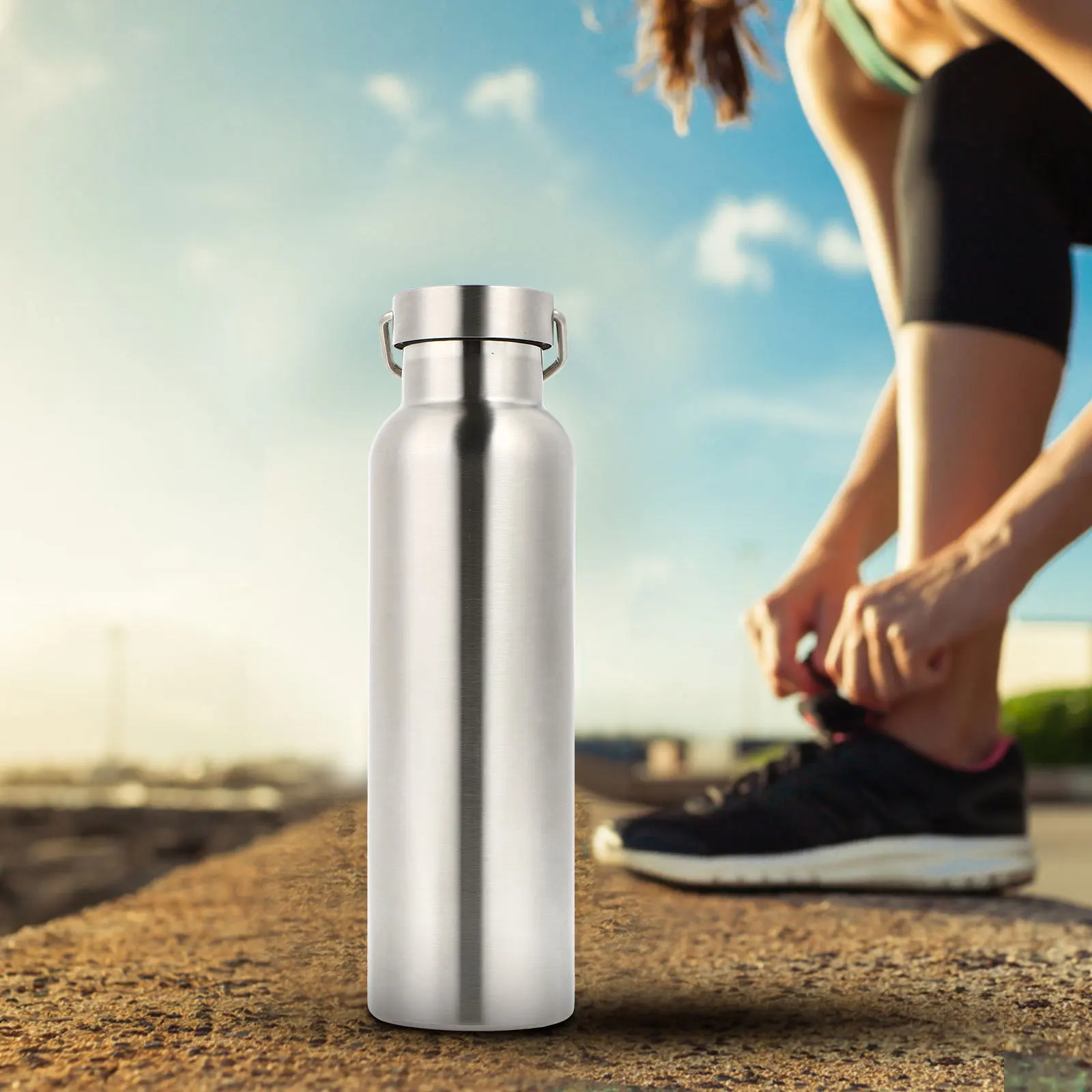 زجاجة مفرغة من الفولاذ المقاوم للصدأ كوب معزول خفيف الوزن للسفر والرياضات الخارجية كوب حراري مختوم تصميم شريط المطبخ #2